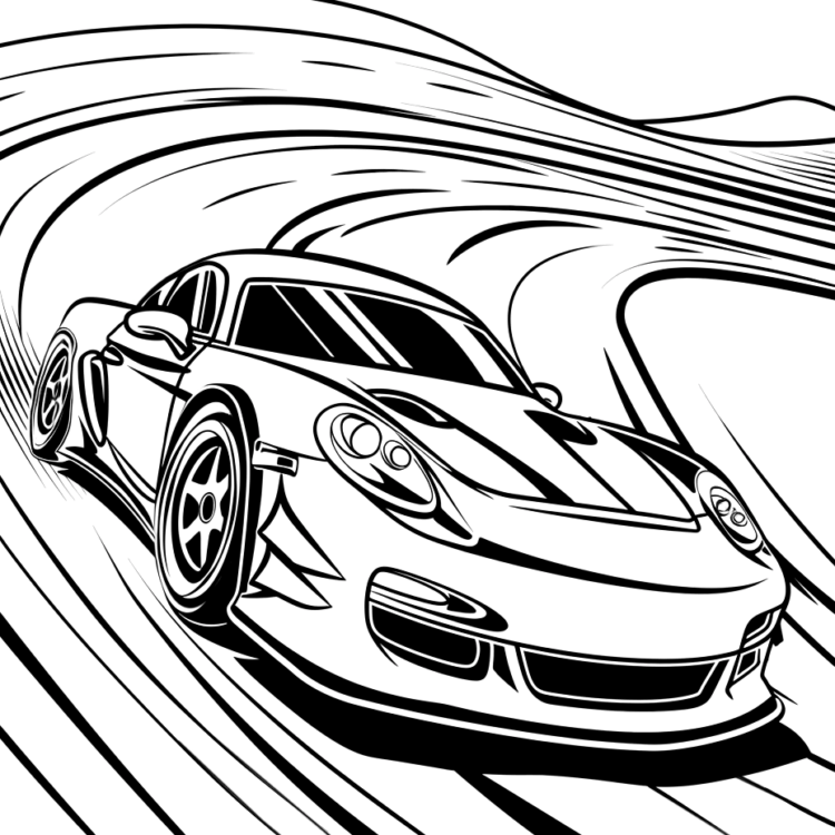 Dibujo para colorear de coches de carreras en flash