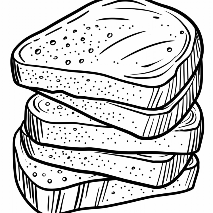 Coloring picture Fresh bread