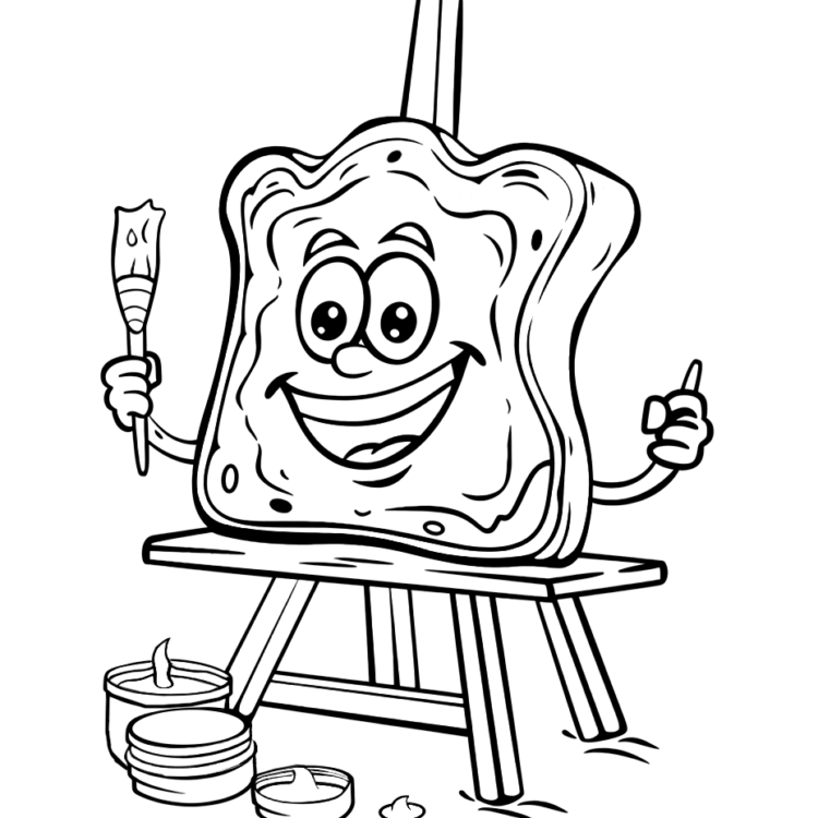Coloring picture Happy bread