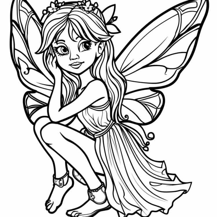 Coloring picture sparkling fairy