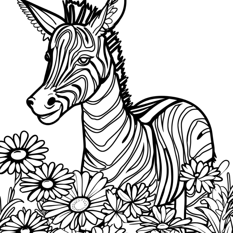 Dibujo para colorear cebra de jardín