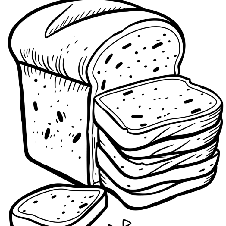 Coloring picture Sliced bread
