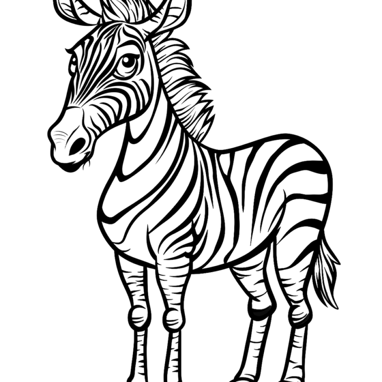 Ausmalbild Glänzendes Zebra
