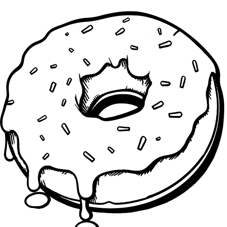 Ausmalbild Glasierter Donut