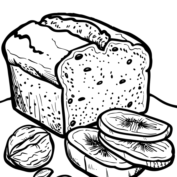 Coloring picture Golden loaf bread