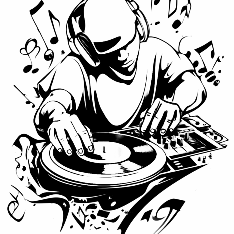 Coloring picture hip-hop graffiti
