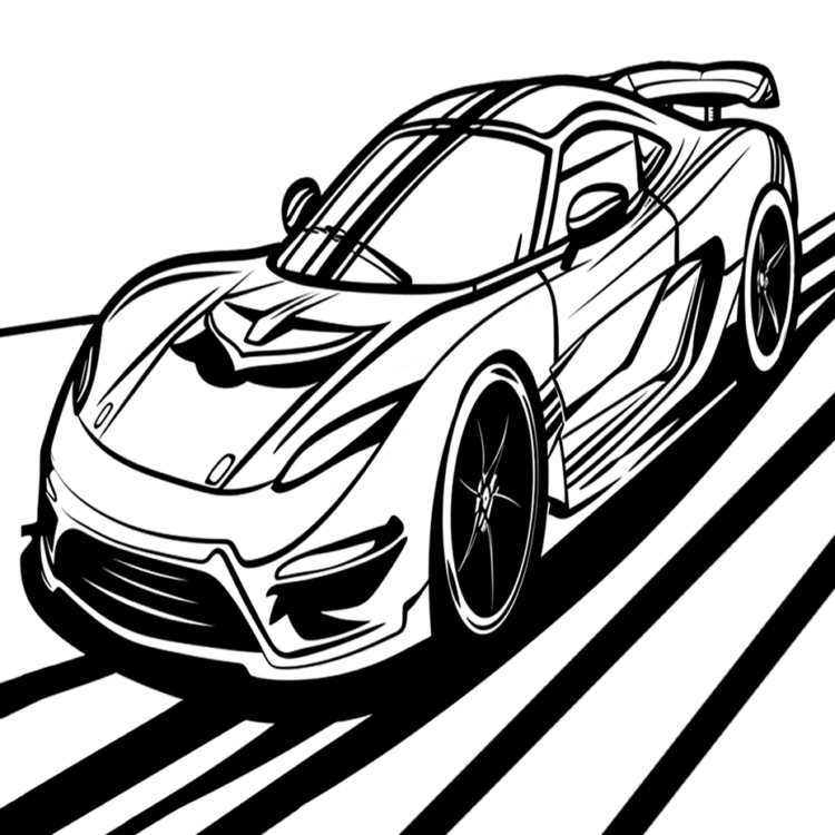 Dibujo para colorear coches de carreras inteligentes