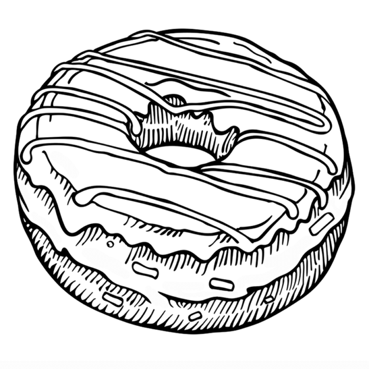 Ausmalbild Köstlicher Donut