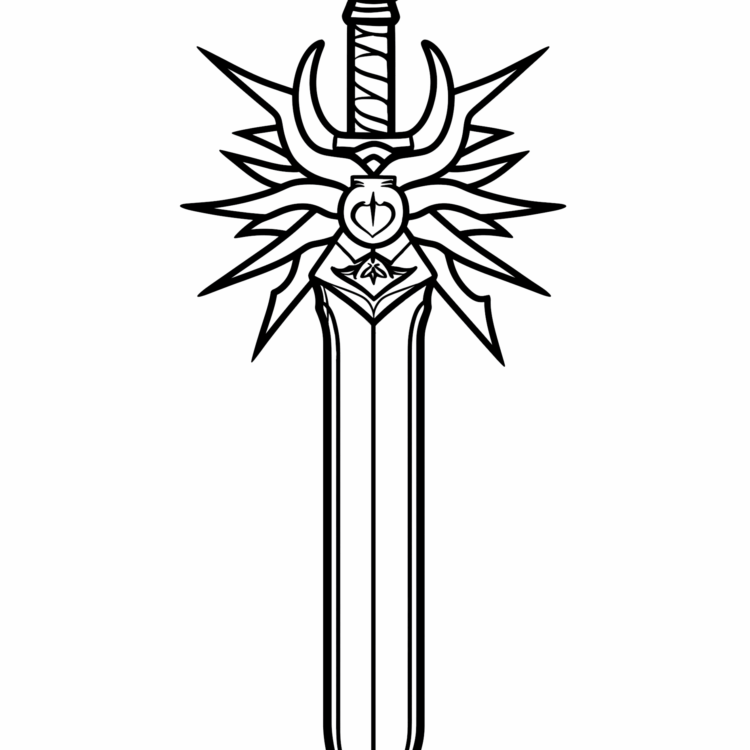 Legendary sword coloring page