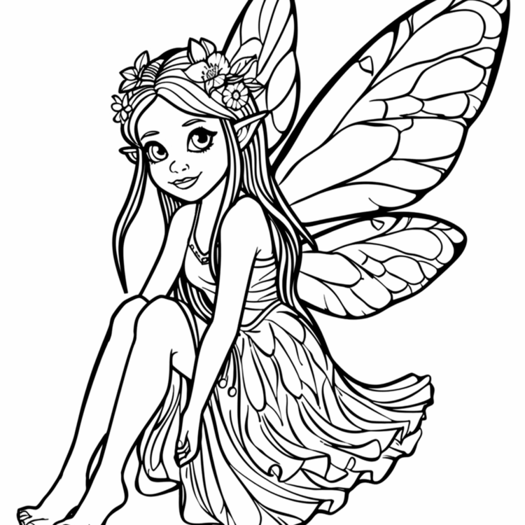 Magic fairy coloring page