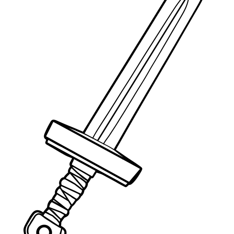 Coloring picture ninja sword