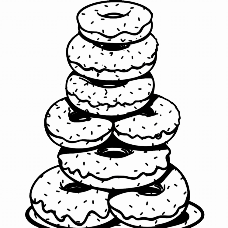 Coloring picture party donuts