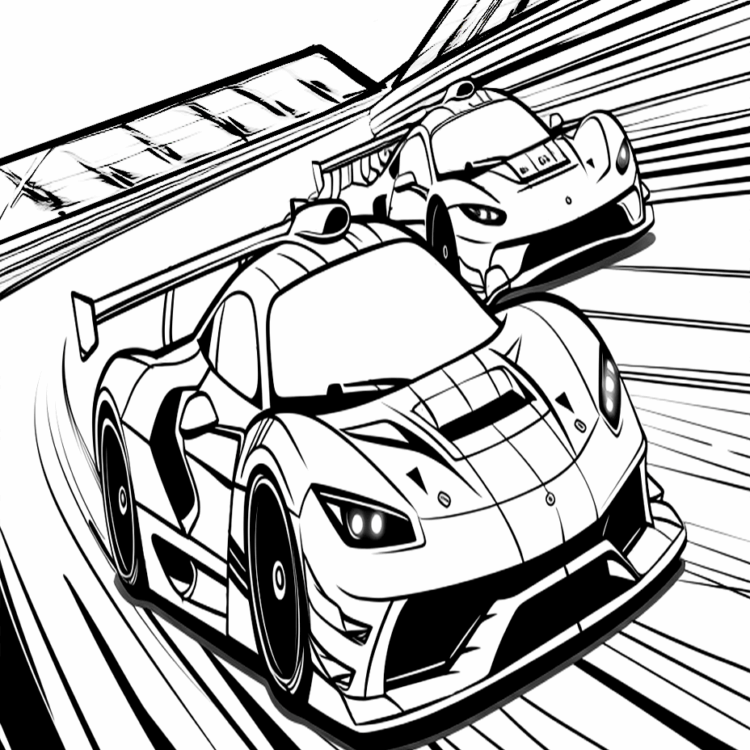 Dibujo para colorear mandala de coche de carreras