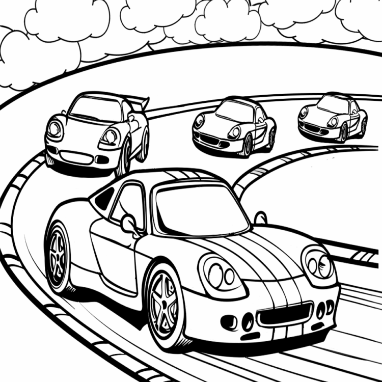 Ausmalbild Rennautos Malvorlagen