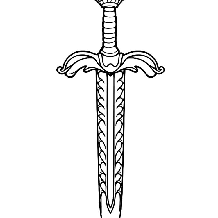 Knight's sword coloring page