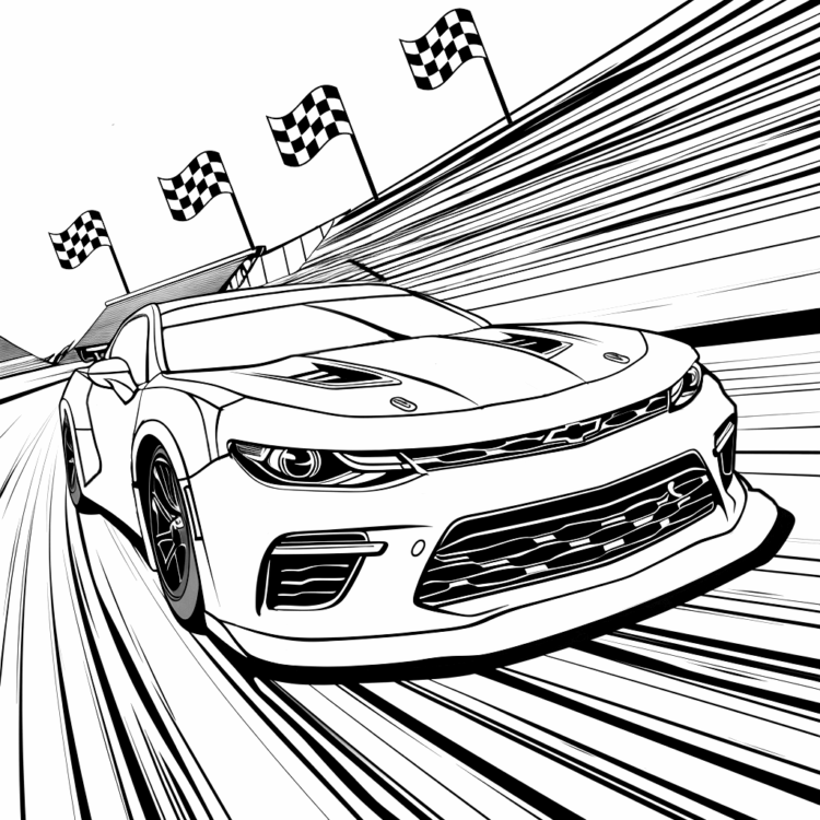 Dibujo para colorear coche de carreras rápido