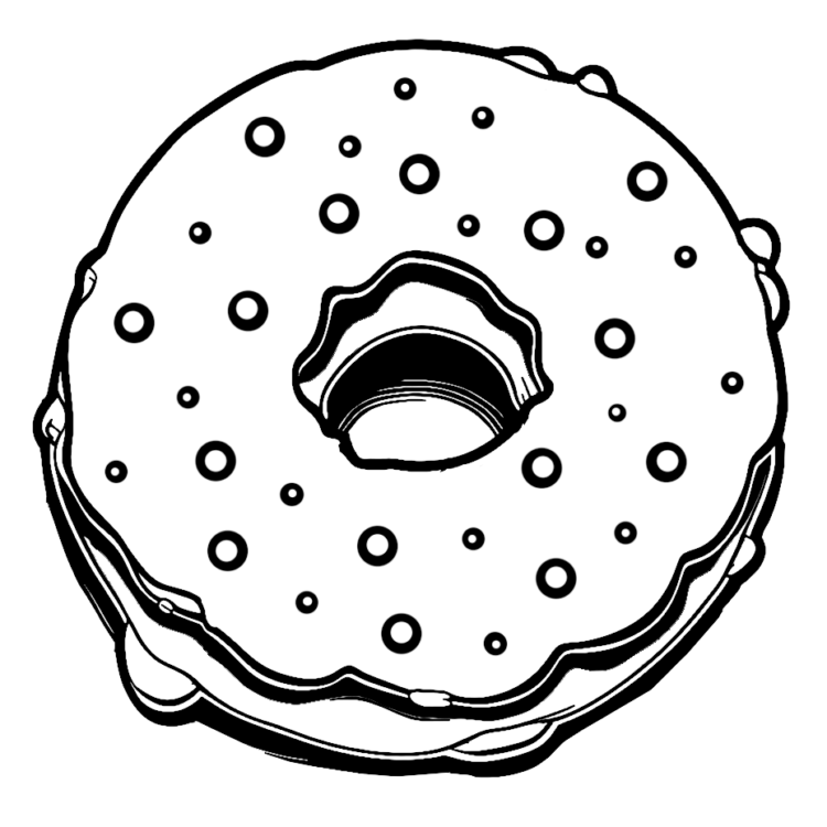 Página para colorear de donuts de chocolate