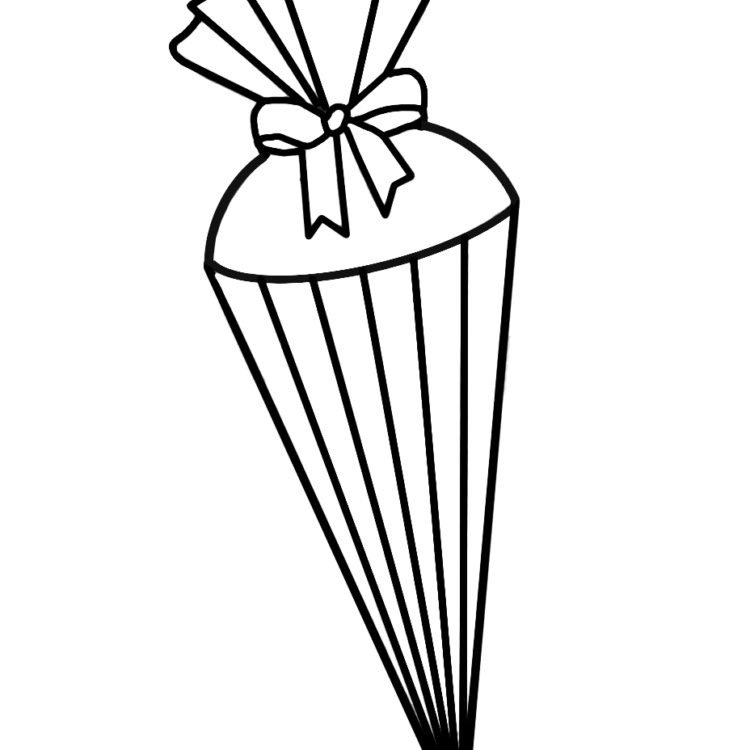 Dibujo para colorear cono escolar con caramelos