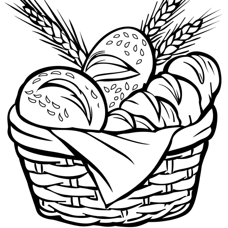 Coloring picture homemade bread