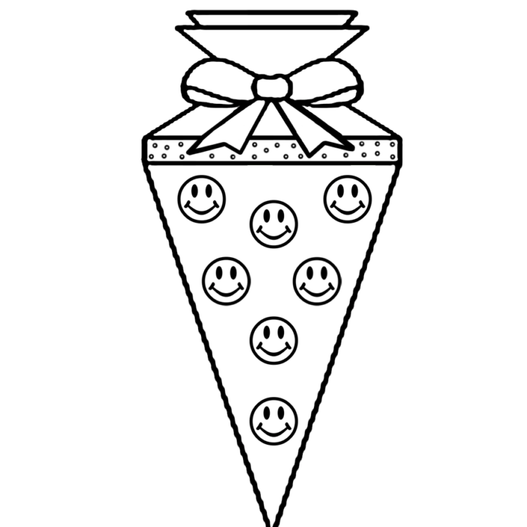 Ausmalbild Smiley-Schultüte