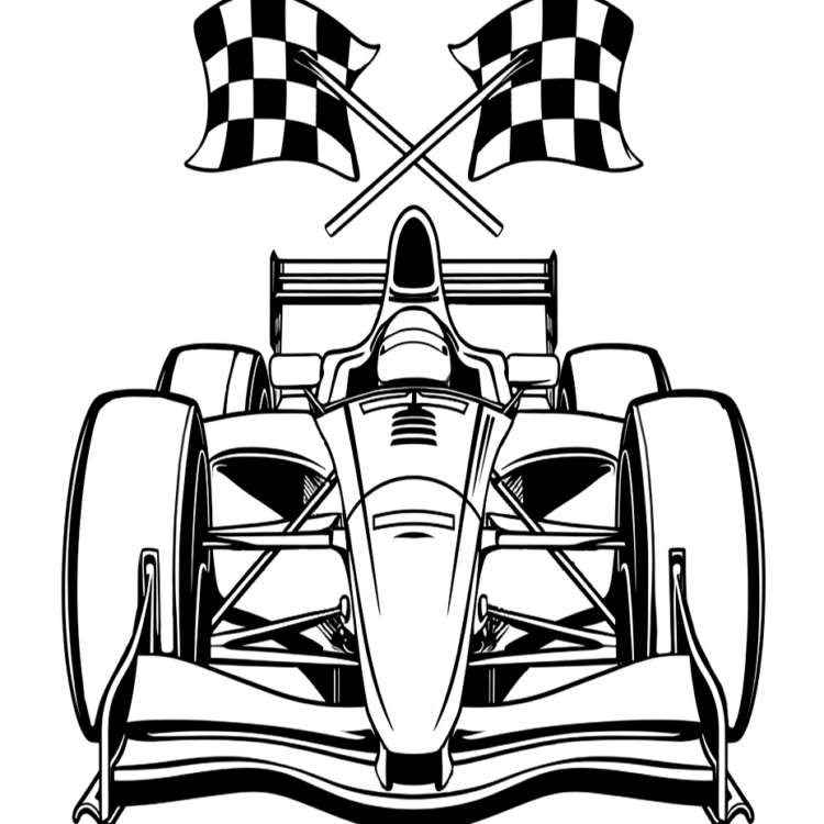 Dibujo para colorear coche de carreras deportivo