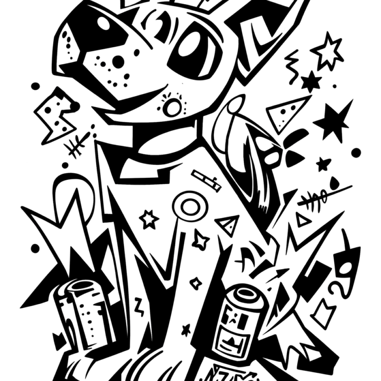 Coloring picture street art graffiti