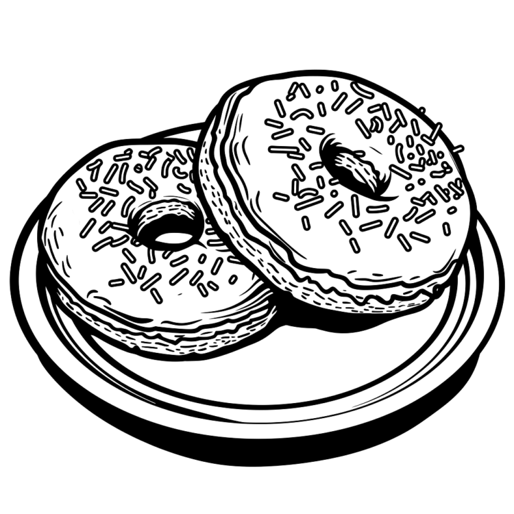 Ausmalbild Süße Donuts