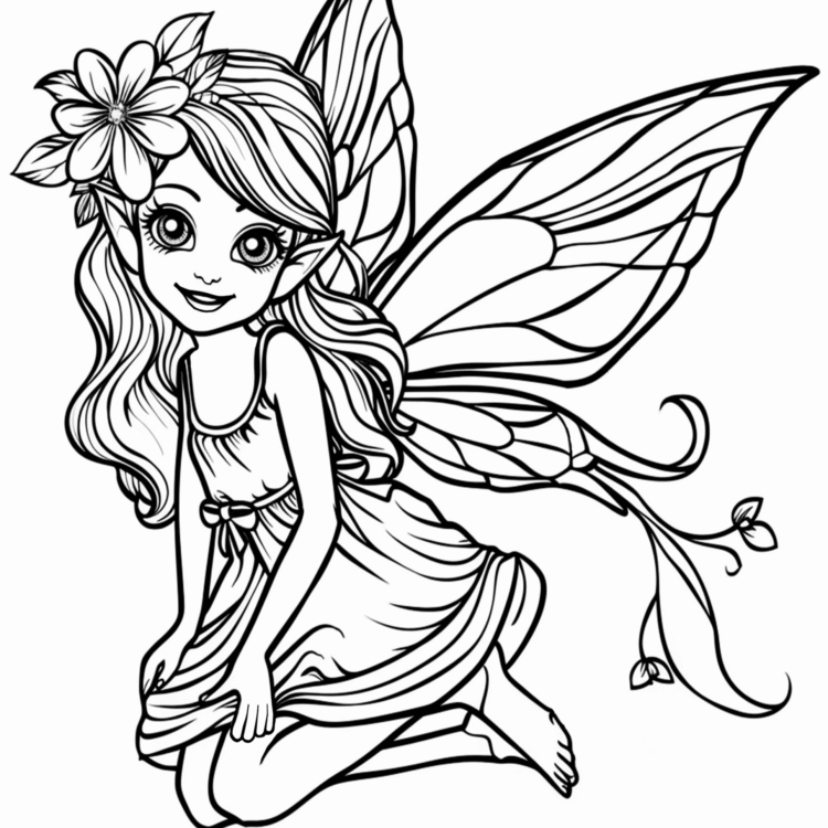 Dibujo para colorear dulce hada