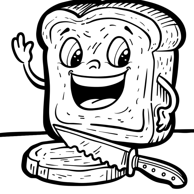 Toast coloring page