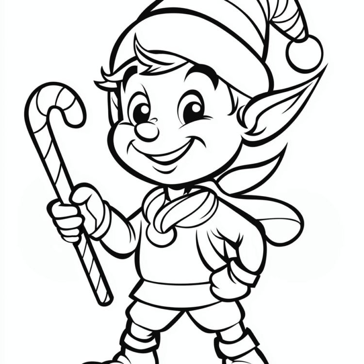 Enchanted elf coloring page