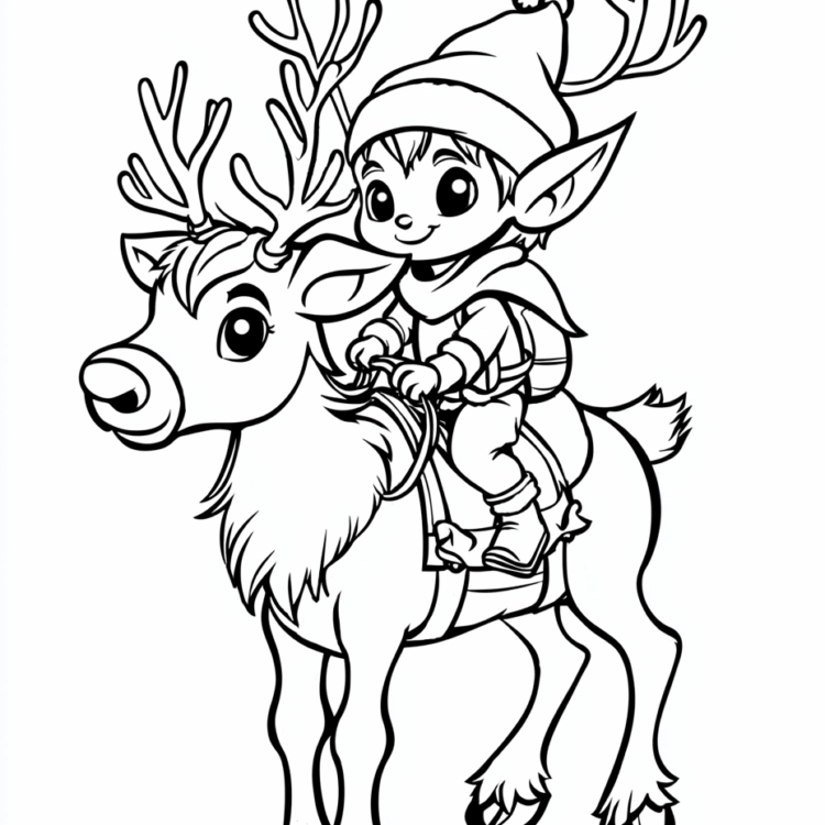 Ausmalbild Weihnachtself