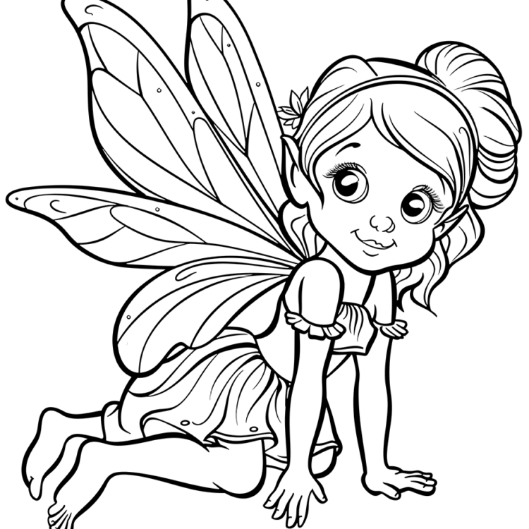Enchanting fairy coloring page