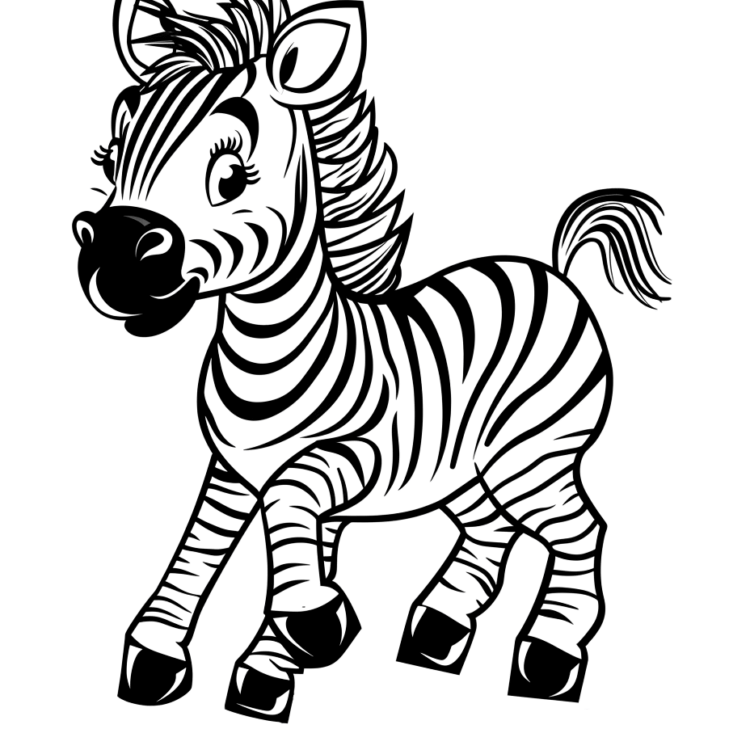 Ausmalbild bezauberndes Zebra