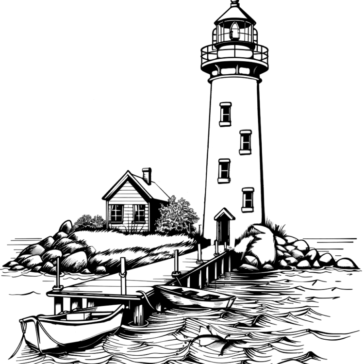 Dibujo para colorear de un faro