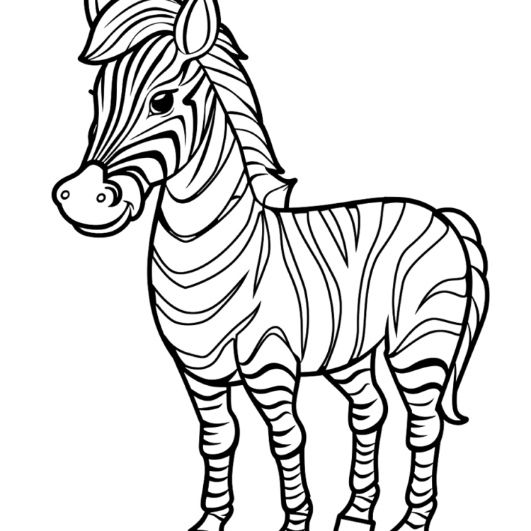 Dibujo para colorear cebra rayada