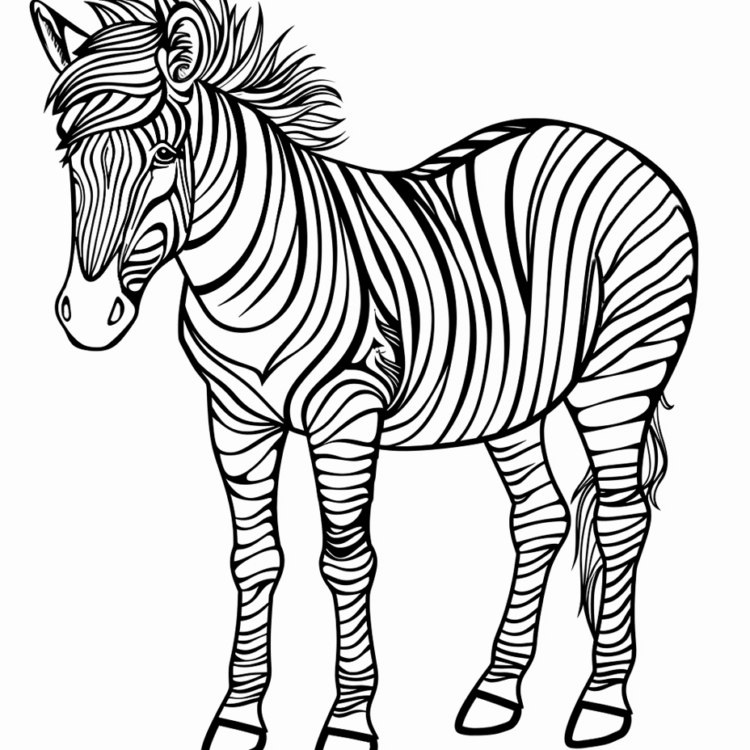 Ausmalbild glückliches Zebra