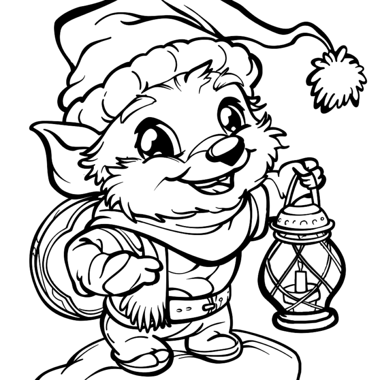 Coloring picture smiling gnome
