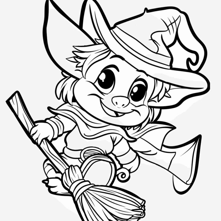Coloring picture glowing gnome