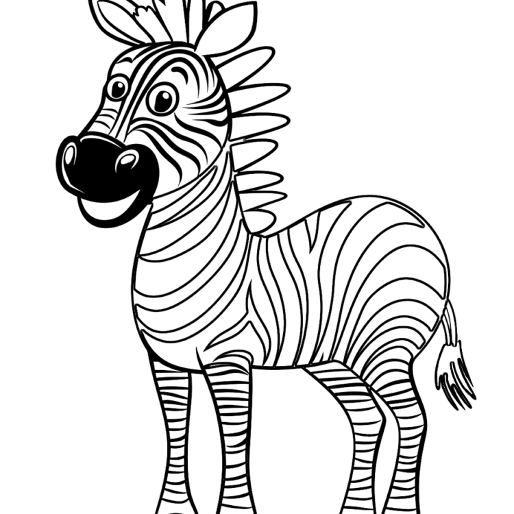 Dibujo para colorear adorable cebra