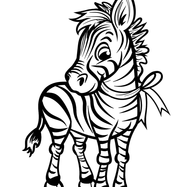 Ausmalbild süßes Zebra