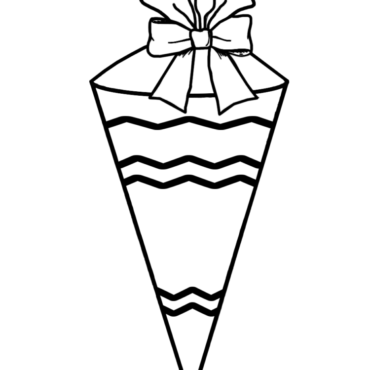 Dibujo para colorear gran cono escolar