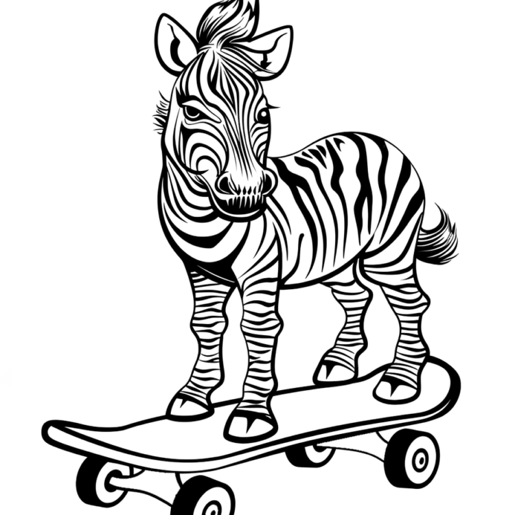 Ausmalbild verspieltes Zebra