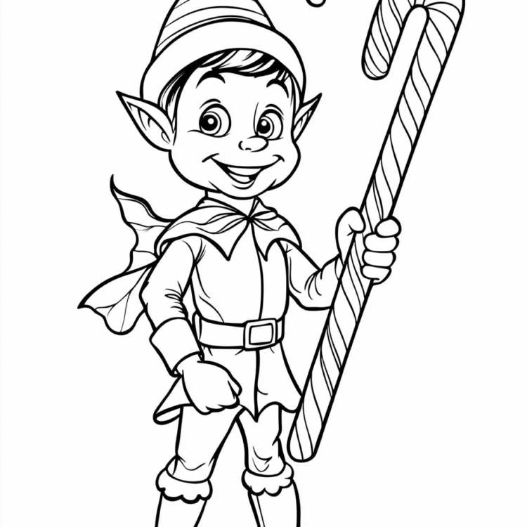 Elf coloring page
