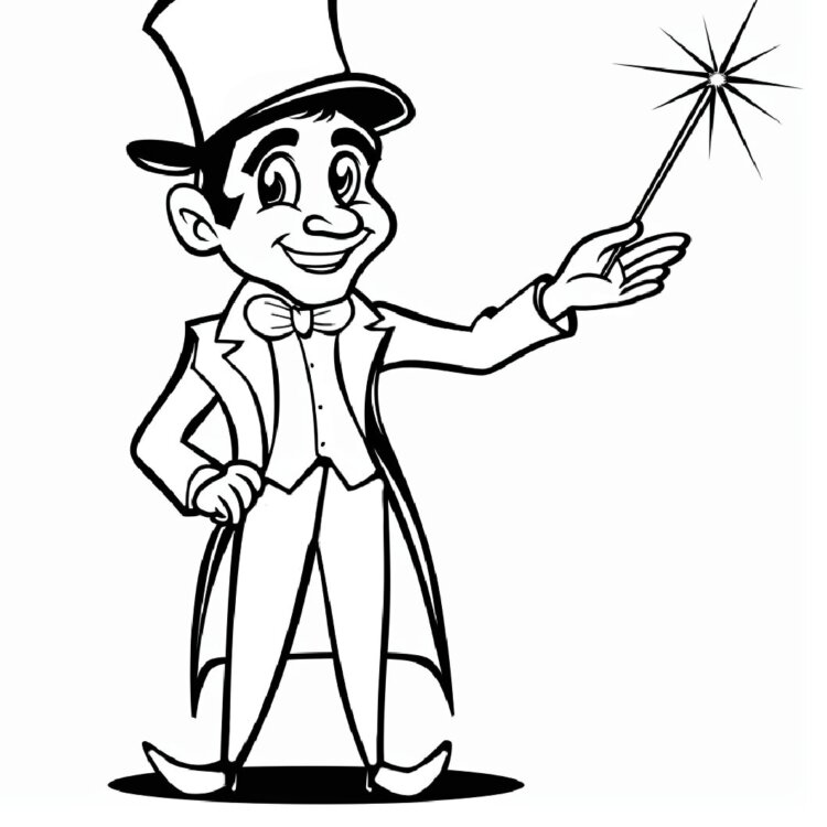 Dibujo para colorear mago fabuloso