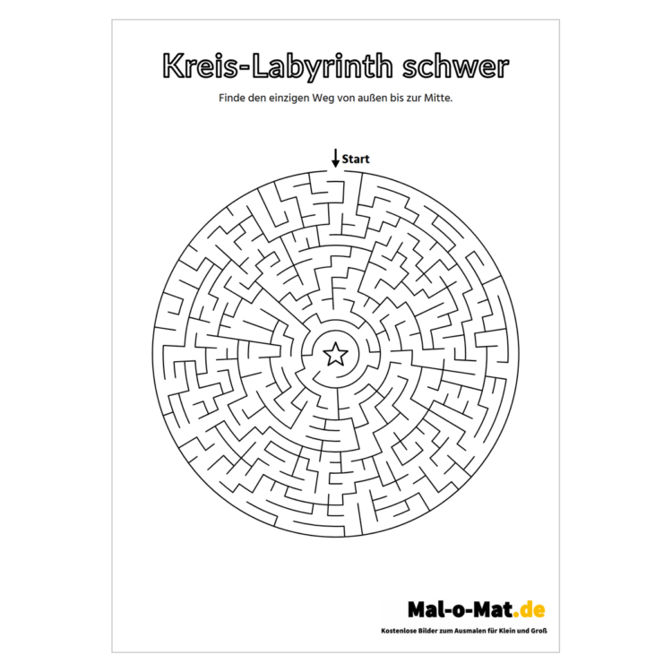 Schweres rundes Labyrinth mit fünfzehn Ringen