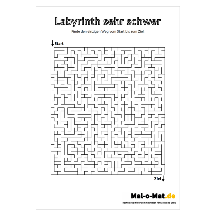Sehr schweres Labyrinth mit über tausend kleinen Feldern